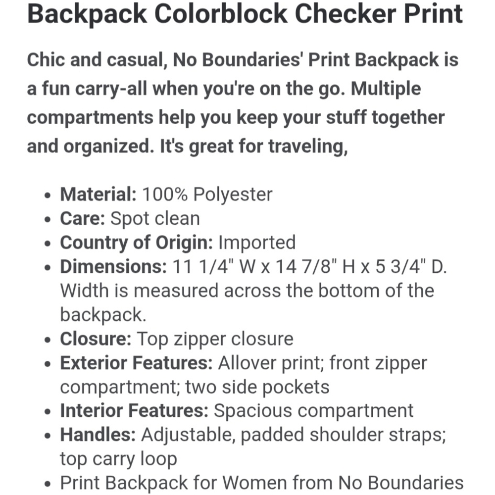 Checkerboard Multi-Color Backpack - Picture 8 of 8